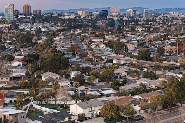 bird's eye view with a mountain view