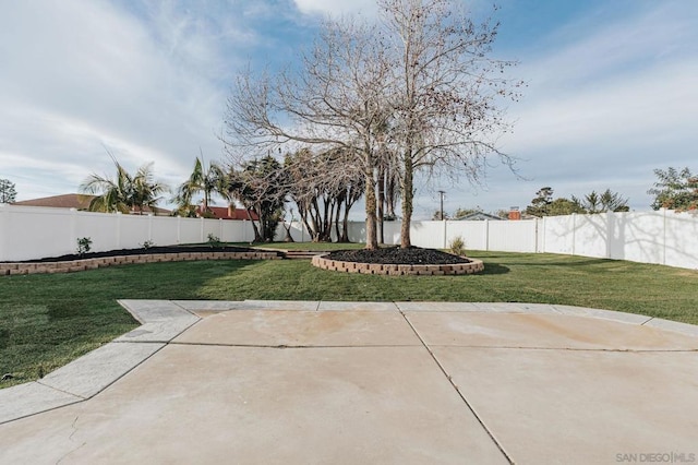 view of yard with a patio area