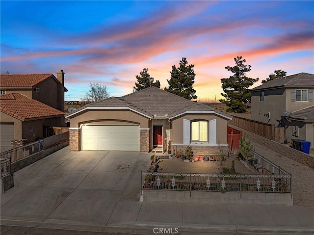 view of front of house featuring a garage