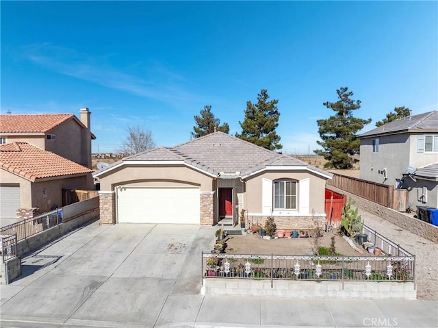 view of front of house with a garage