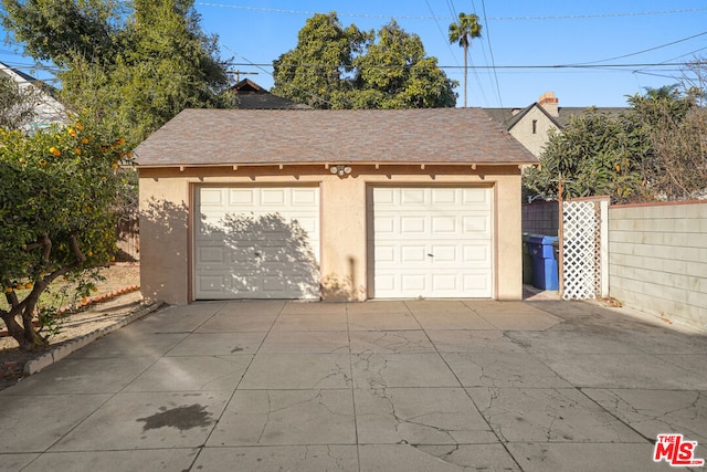 view of garage