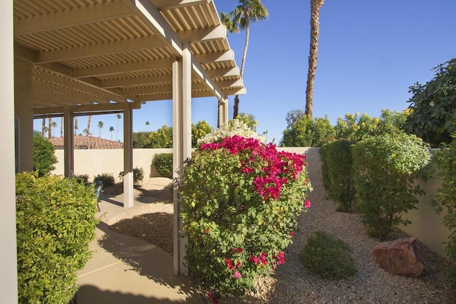 view of patio with a pergola