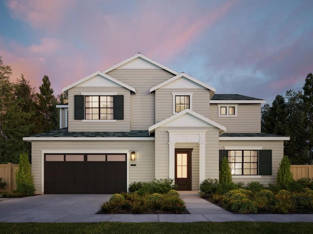 view of front facade featuring a garage