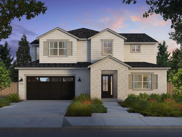 view of front facade with a garage