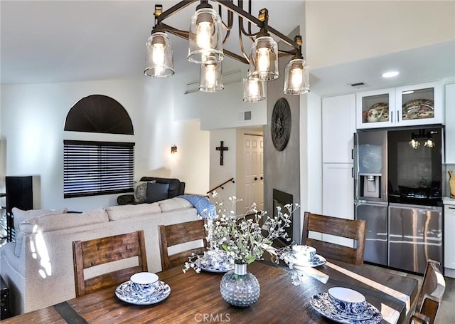 dining room featuring a notable chandelier