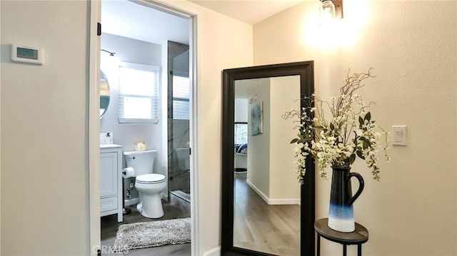 bathroom featuring toilet and vanity