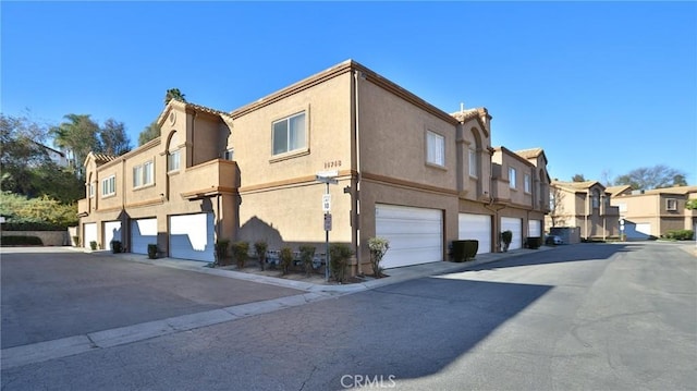 exterior space featuring a garage