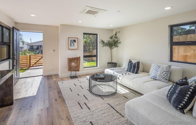 living room featuring hardwood / wood-style floors