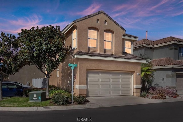 view of front of house with a garage