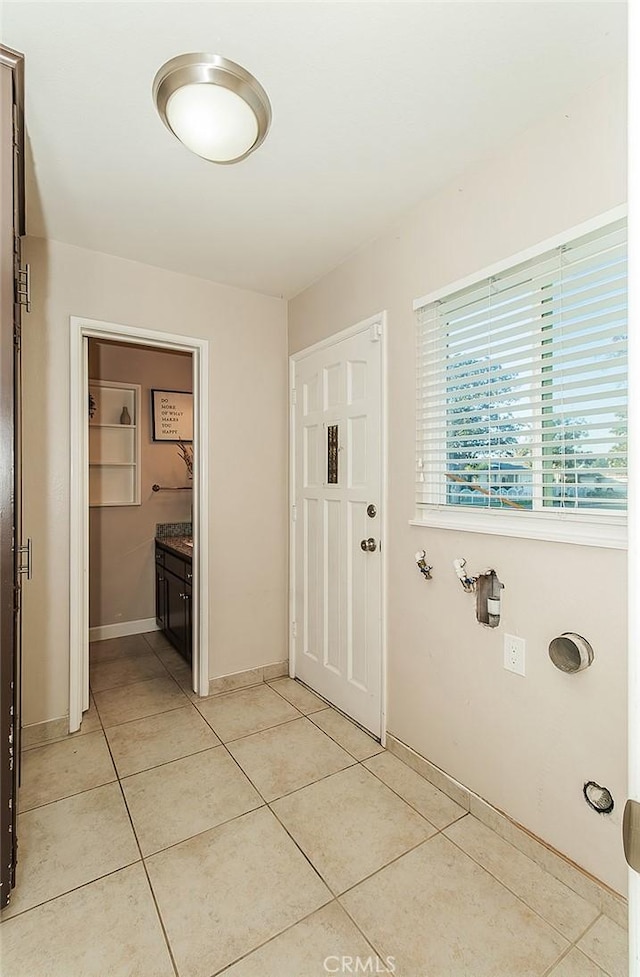 interior space with light tile patterned flooring