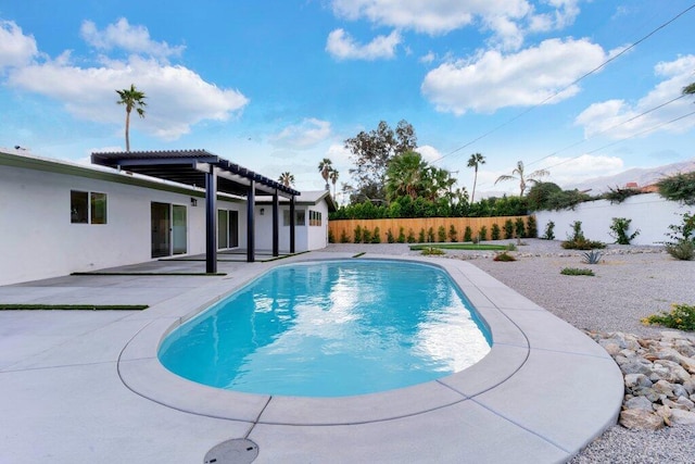 view of pool featuring a patio area and a pergola