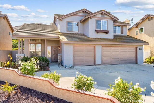 view of front of house with a garage