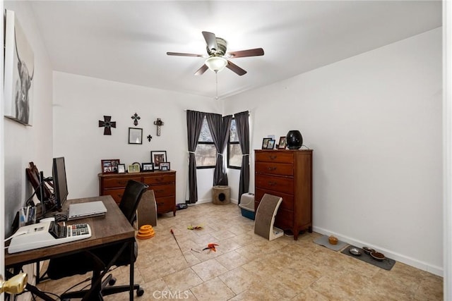 office with ceiling fan