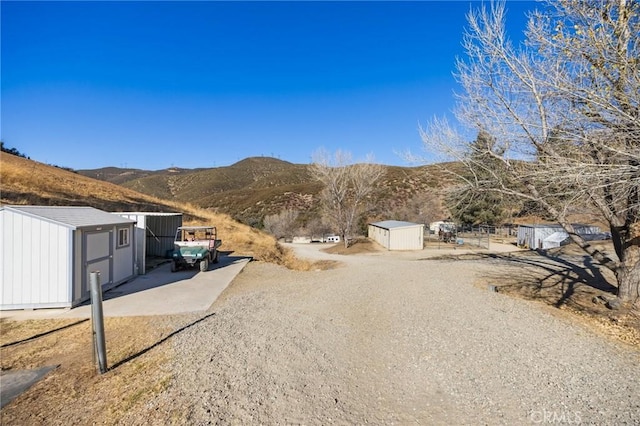 view of street with a mountain view