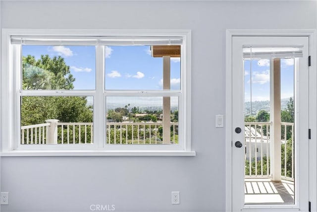 doorway to outside with plenty of natural light