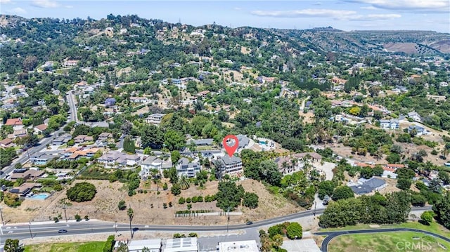 drone / aerial view with a mountain view