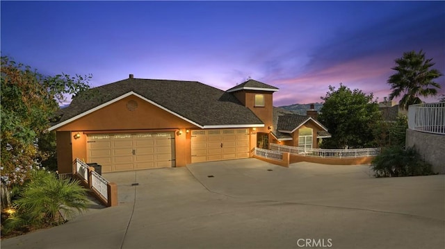 view of front of home featuring a garage