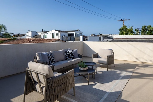 view of patio featuring an outdoor hangout area