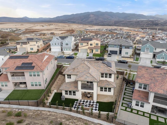 bird's eye view with a mountain view