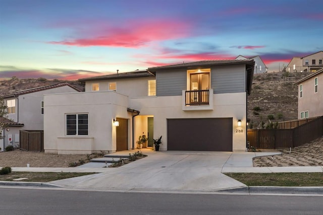 view of front of house with a garage