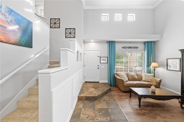 foyer entrance with ornamental molding