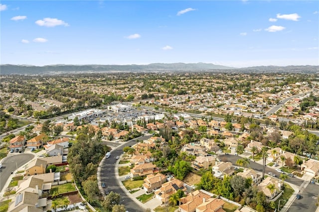 bird's eye view with a mountain view