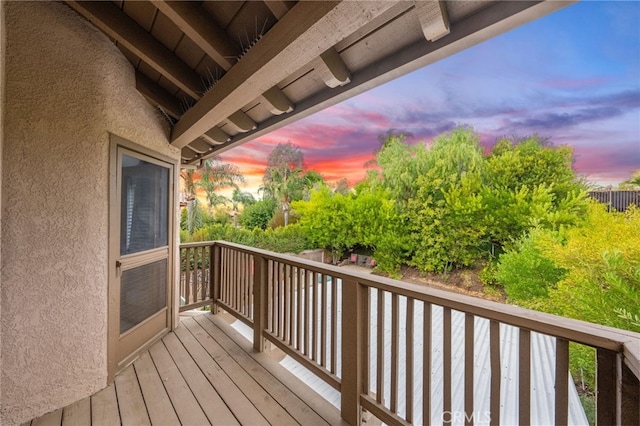 view of deck at dusk