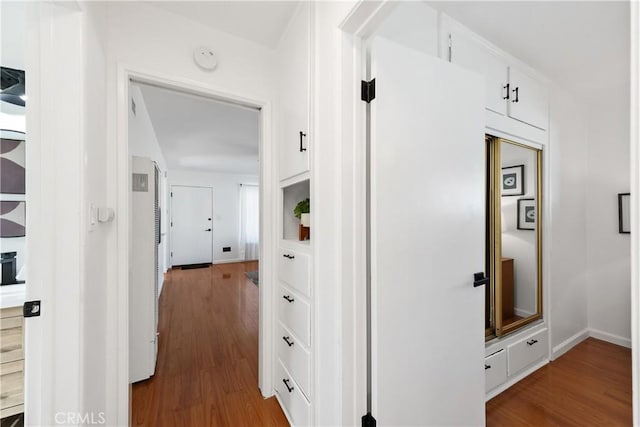 5536 Linden Ave, Long Beach, CA 90805 - hallway with baseboards and wood finished floors