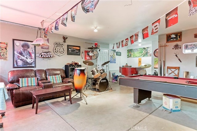 21246 Wren St, Apple Valley, CA 92308 - playroom featuring concrete floors and pool table