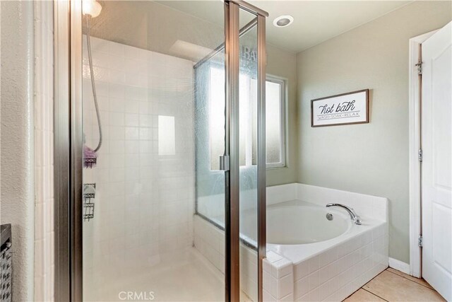 21246 Wren St, Apple Valley, CA 92308 - full bath featuring a shower stall, a garden tub, and tile patterned floors