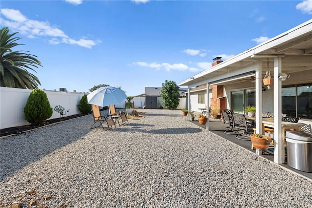 view of yard with a patio area