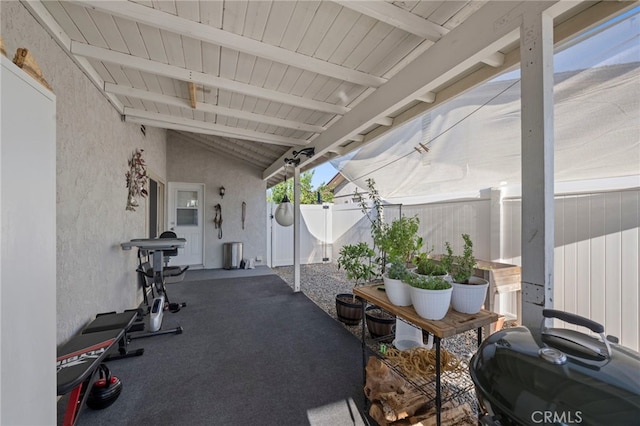 view of patio with area for grilling