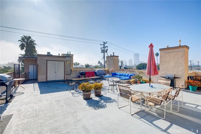 view of patio with grilling area