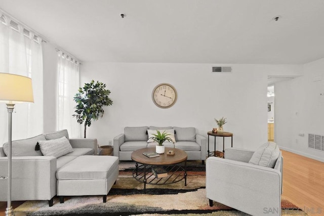 living room featuring hardwood / wood-style floors