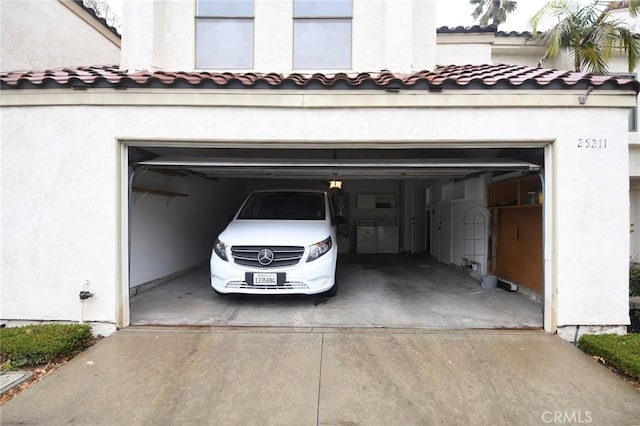 view of garage