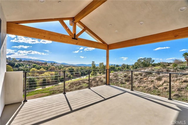 balcony with a mountain view