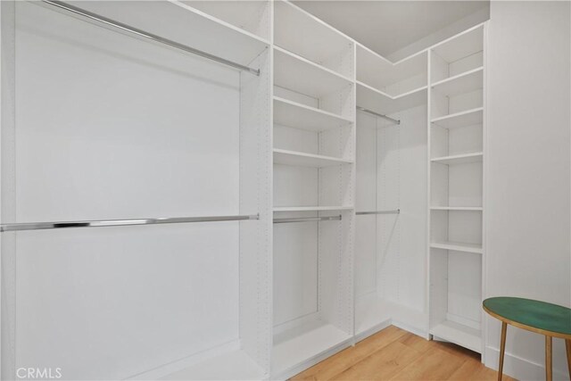 spacious closet featuring hardwood / wood-style floors