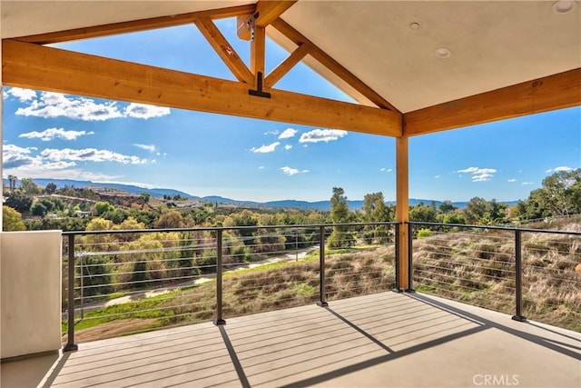 balcony with a mountain view