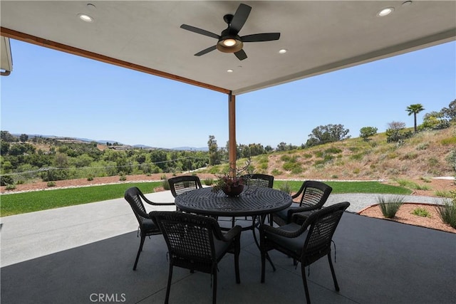 view of patio / terrace with ceiling fan