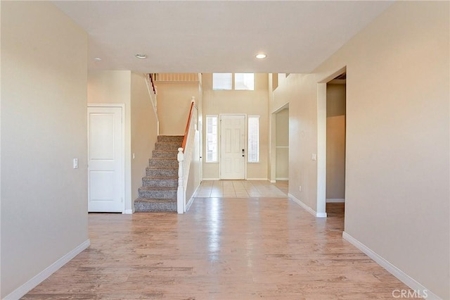 entrance foyer featuring light hardwood / wood-style floors