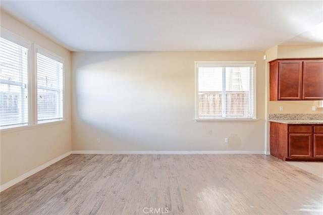 interior space with light hardwood / wood-style floors