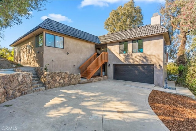 contemporary house with a garage