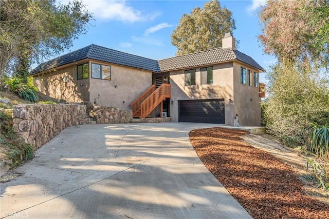 contemporary house with a garage