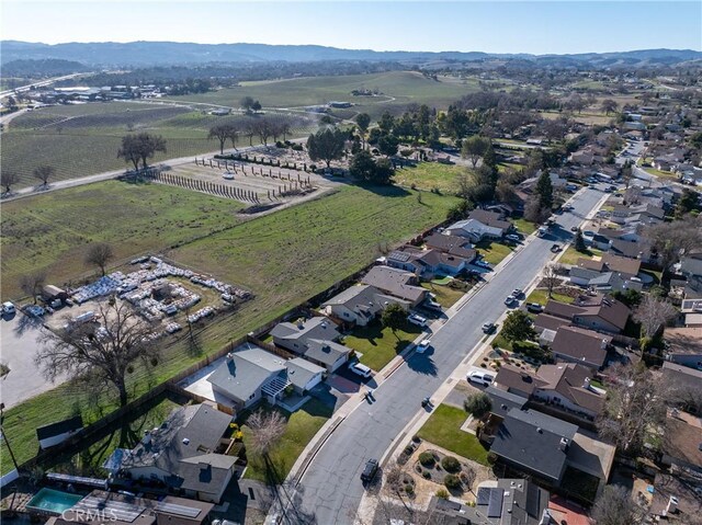 bird's eye view with a mountain view