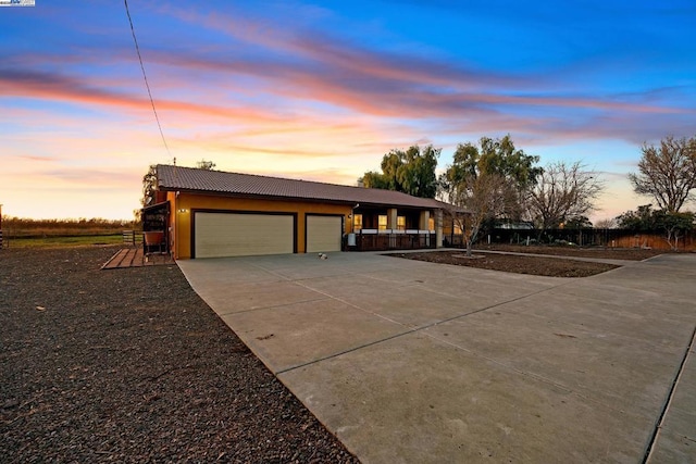 view of front facade with a garage