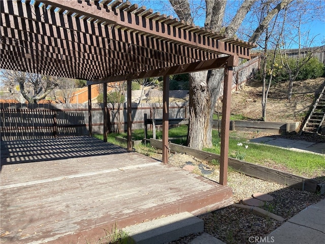 deck with a pergola