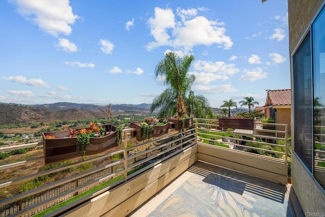 balcony with a mountain view