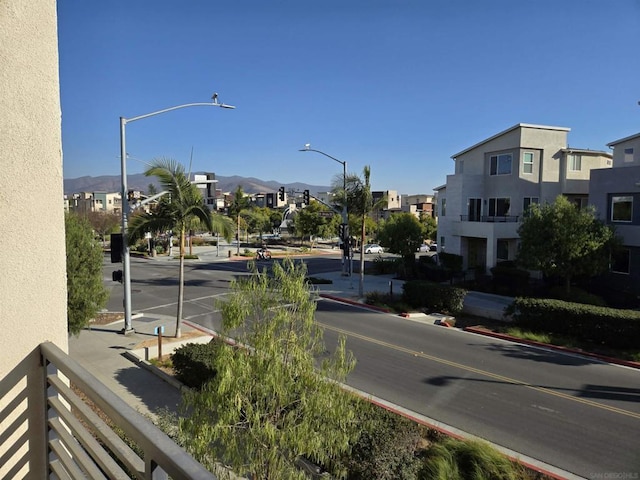 view of road featuring a mountain view