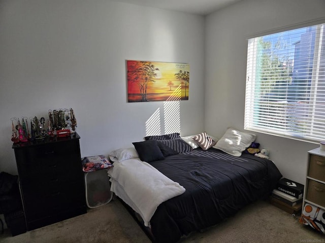 bedroom with carpet