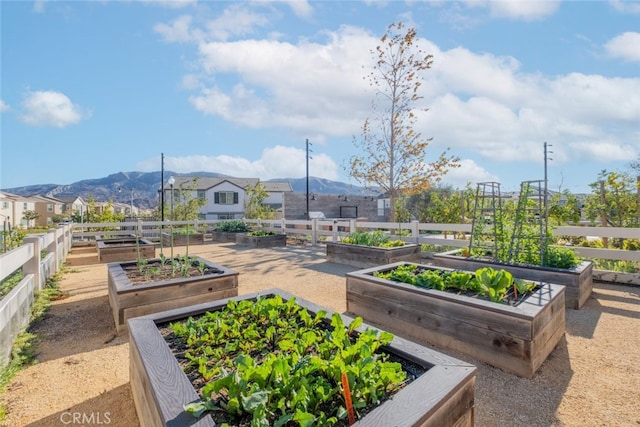 view of yard with a mountain view